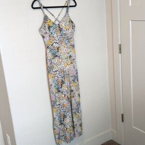 Wild Fable Multicolored Floral Summer Wild Flowers Strappy Jumpsuit S